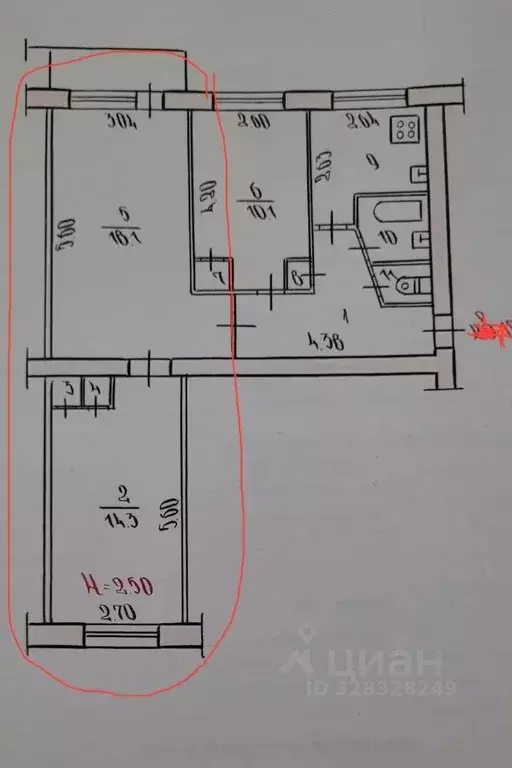 Комната Волгоградская область, Волгоград ул. имени Хорошева, 20 (30.4 ... - Фото 1