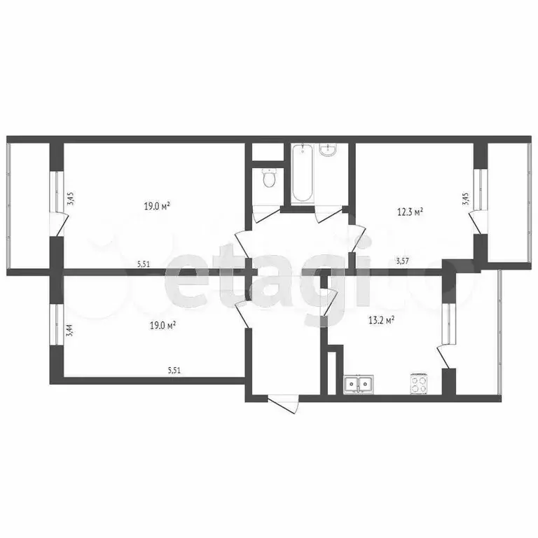 3-к. квартира, 110 м, 2/10 эт. - Фото 0