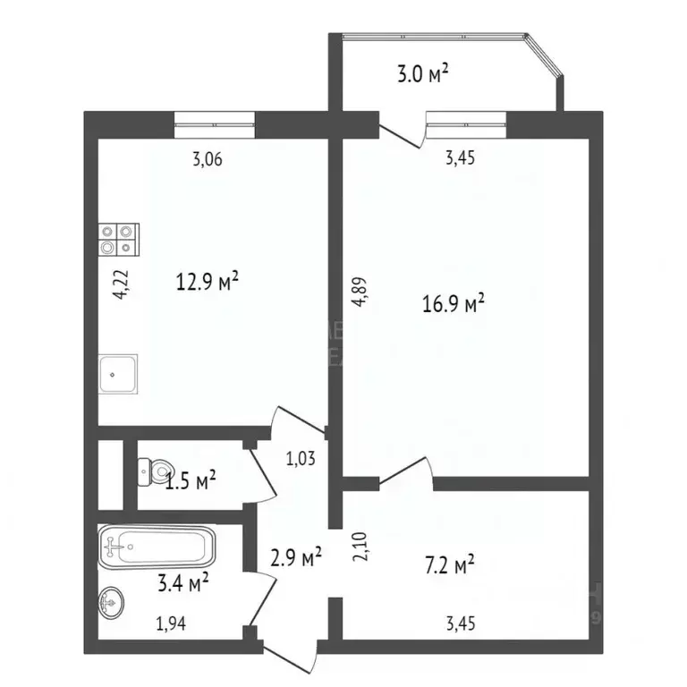 1-к кв. Тюменская область, Тюмень Широтная ул., 173к6 (45.0 м) - Фото 2