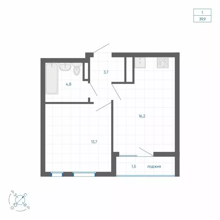 1-комнатная квартира: Екатеринбург, улица Вильгельма де Геннина, 59 ... - Фото 1