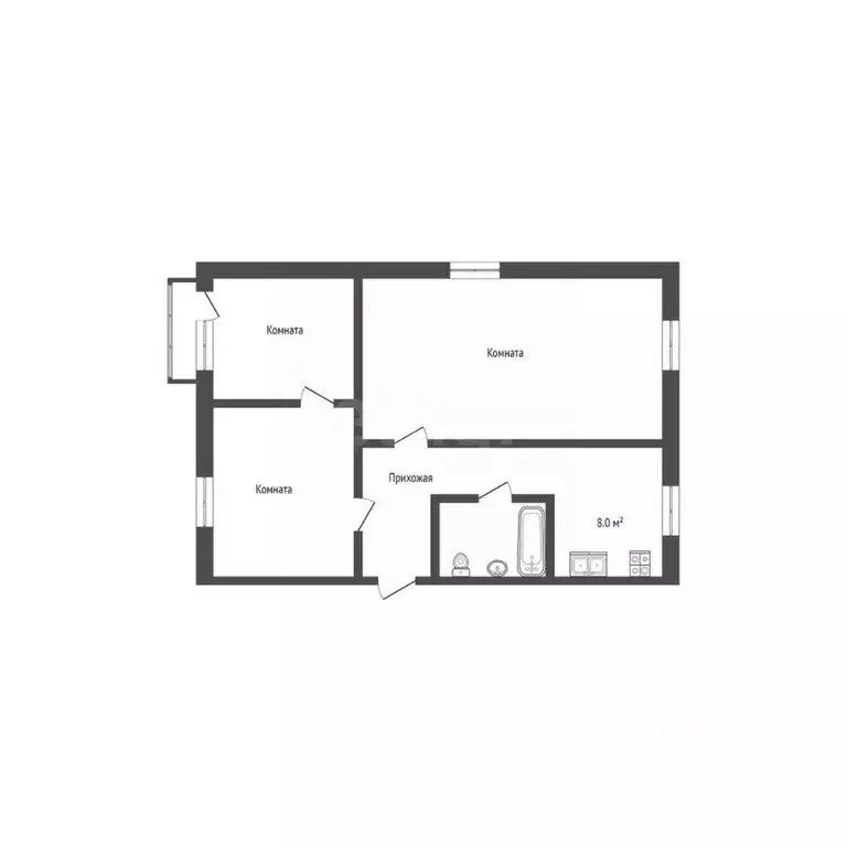 3-к кв. Севастополь ул. Будищева, 36 (68.0 м) - Фото 2