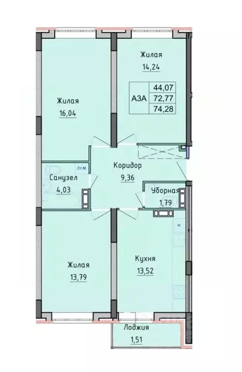 3-к кв. Ярославская область, Ярославль ул. Дядьковская, 52 (74.3 м) - Фото 0