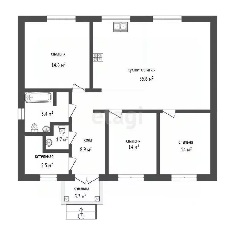 Дом в Челябинская область, Сосновский муниципальный округ, с. Большие ... - Фото 2