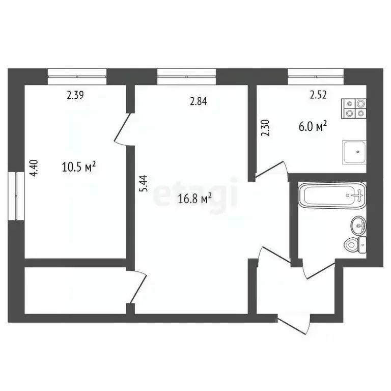 1-к кв. Белгородская область, Белгород просп. Богдана Хмельницкого, 88 ... - Фото 1