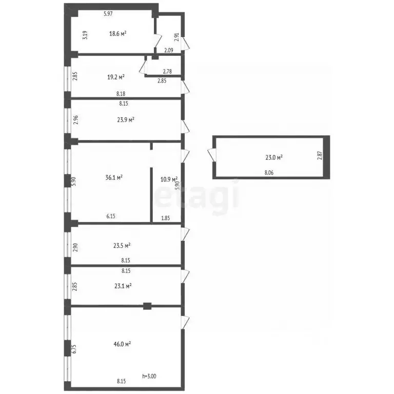 Офис в Чувашия, Чебоксары просп. И.Я. Яковлева, 3 (235 м) - Фото 2