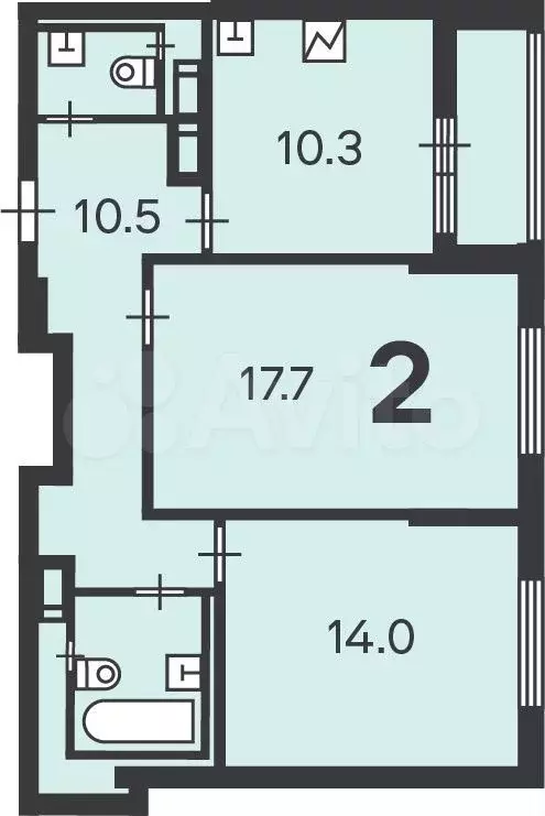 Аукцион: 2-к. квартира, 58,5 м, 24/24 эт. - Фото 0