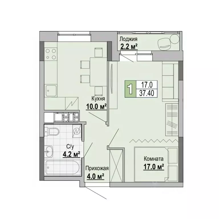 1-к кв. Удмуртия, Ижевск Ленинградская ул., 31 (37.4 м) - Фото 0