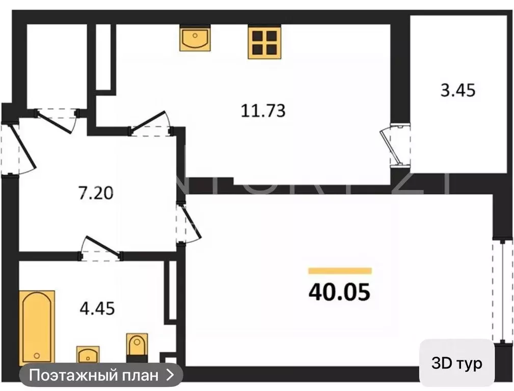 1-к кв. Калининградская область, Калининград Советский просп., 50 ... - Фото 2