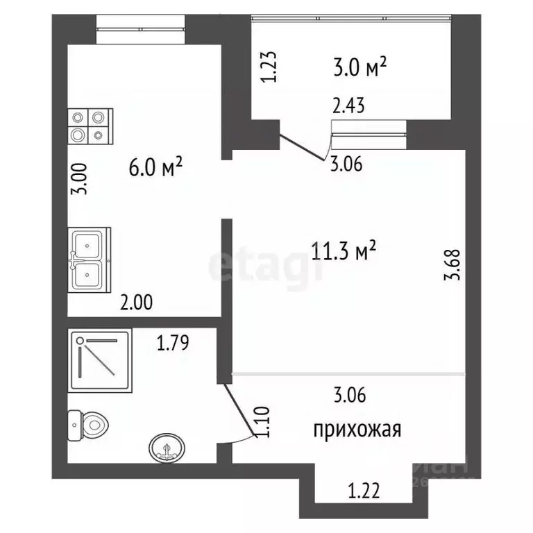 Студия Москва Ленинградское ш., 228к4 (24.0 м) - Фото 2