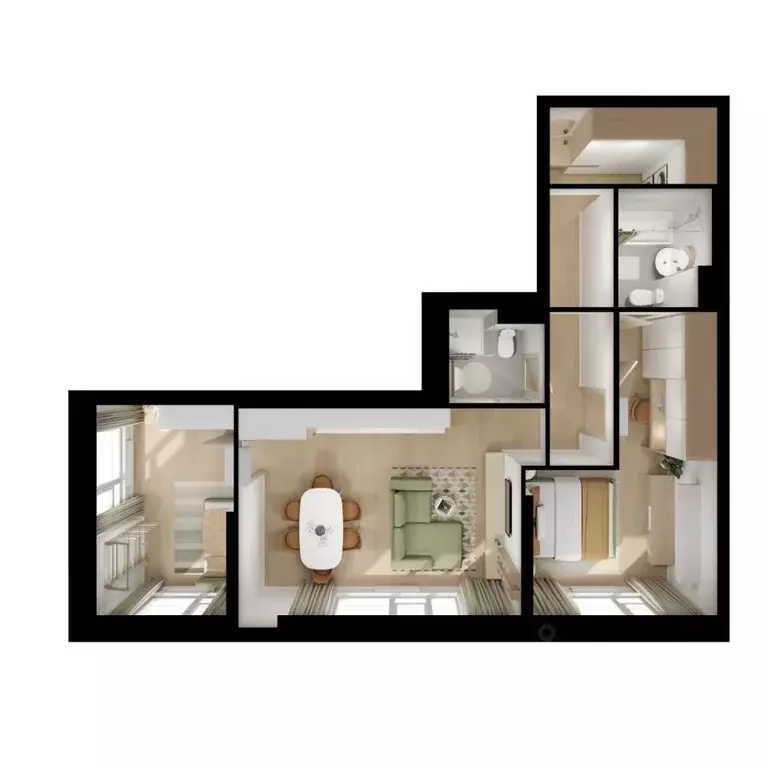 2-к кв. Московская область, Мытищи Ярославский квартал жилой комплекс, ... - Фото 2