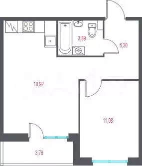 2-к. квартира, 42,1 м, 2/9 эт. - Фото 0
