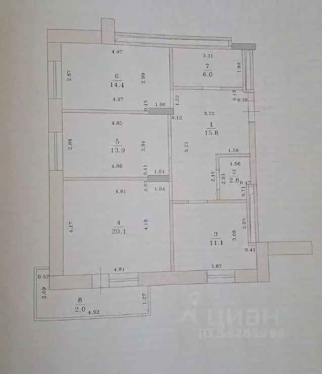 3-к кв. Татарстан, Казань просп. Ямашева, 103а (86.1 м) - Фото 2