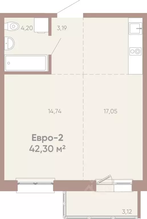 1-к кв. Иркутская область, Иркутск Советская ул., 109/3 (42.3 м) - Фото 0