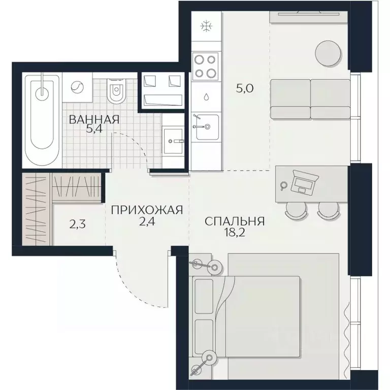Студия Москва Гродненская ул., вл18 (33.3 м) - Фото 0
