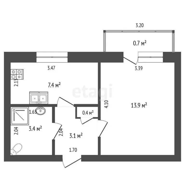 1-комнатная квартира: Стерлитамак, улица Гоголя, 131 (28.2 м) - Фото 0