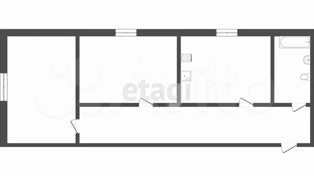 2-к. квартира, 90,6 м, 4/4 эт. - Фото 0