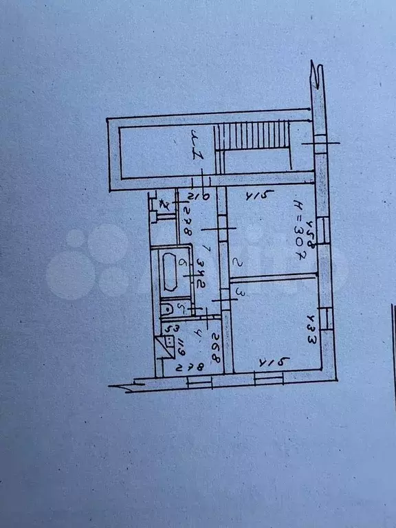 2-к. квартира, 61,3 м, 1/2 эт. - Фото 0