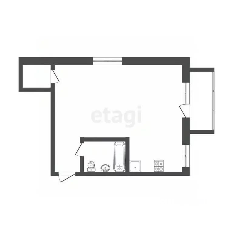 1-к кв. Тюменская область, Тюмень Рижская ул., 55 (32.1 м) - Фото 1