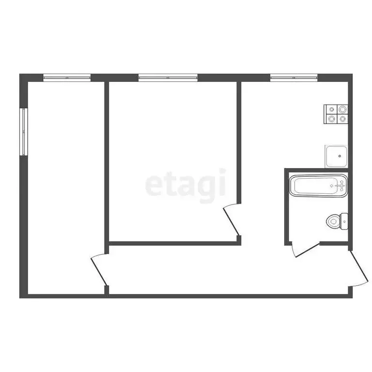 2-комнатная квартира: Озерск, Октябрьская улица, 34 (44.1 м) - Фото 0