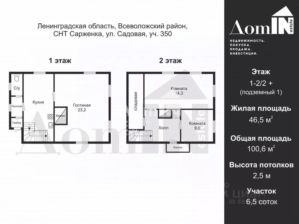 Дом в Ленинградская область, Всеволожский район, Юкковское с/пос, д. ... - Фото 2