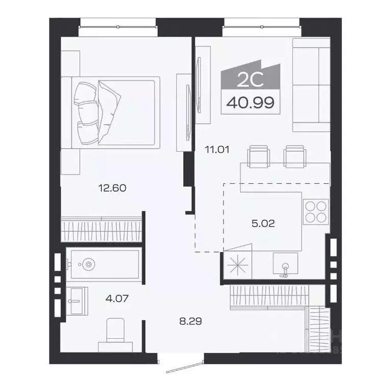 2-к кв. Новосибирская область, Новосибирский район, Краснообск рп ... - Фото 1