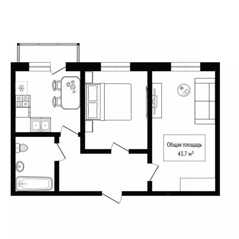 2-к кв. Новосибирская область, Черепановский район, Дорогино рп ул. ... - Фото 2