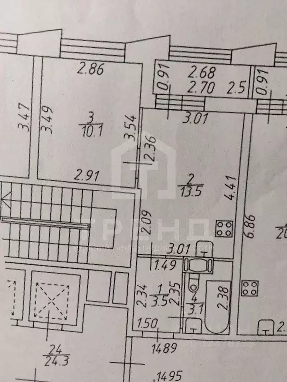 1-к кв. Ленинградская область, Мурино Всеволожский район, просп. ... - Фото 2