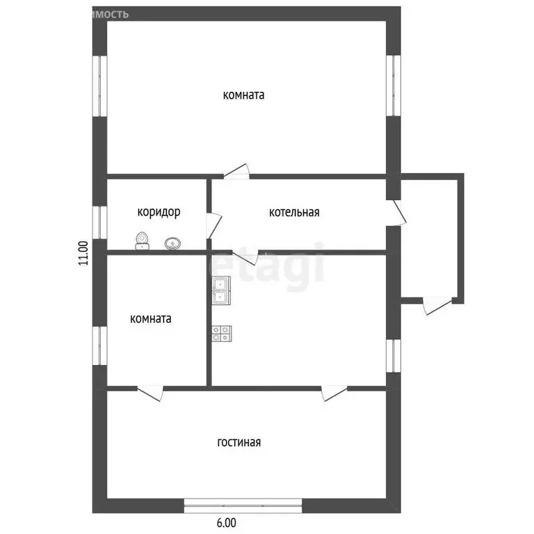 Дом в Тюмень, садовое товарищество Рябинушка, Северная улица (55 м) - Фото 1