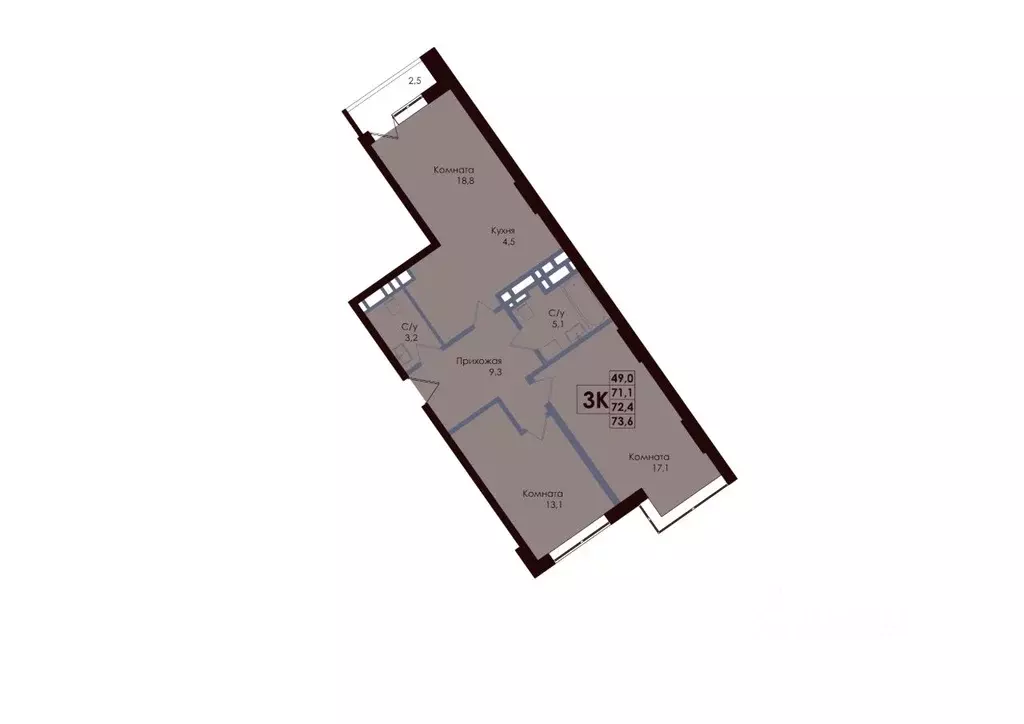 3-к кв. Ростовская область, Ростов-на-Дону Западный мкр, Академия ... - Фото 1