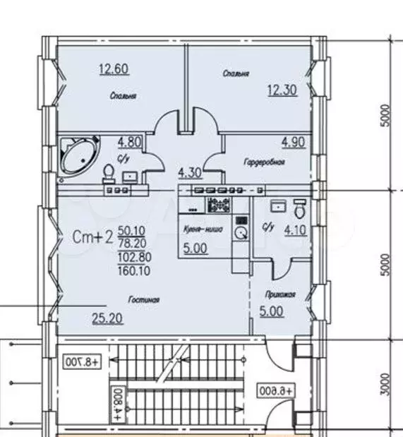 3-к. квартира, 80 м, 3/3 эт. - Фото 0