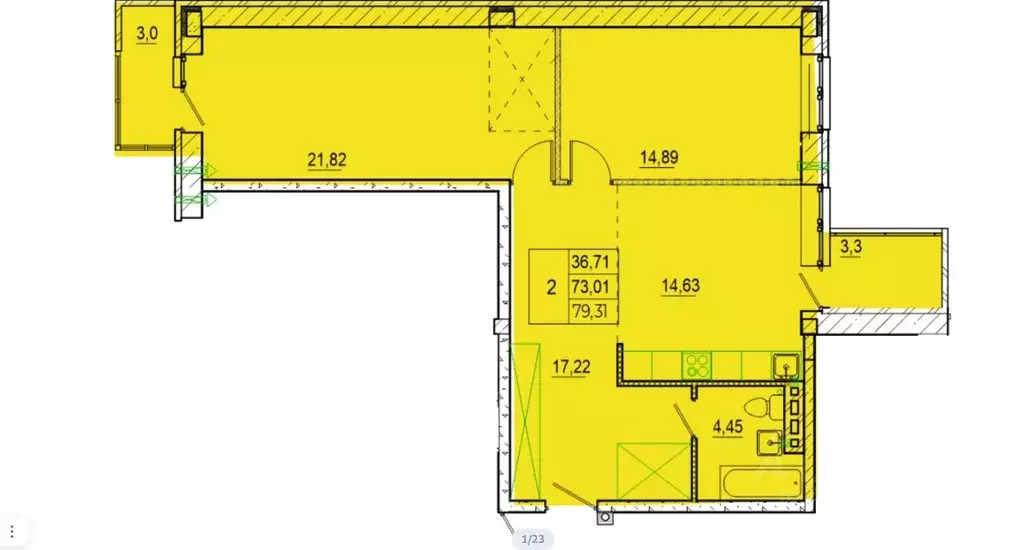 2-к кв. Иркутская область, Иркутский муниципальный округ, пос. ... - Фото 2