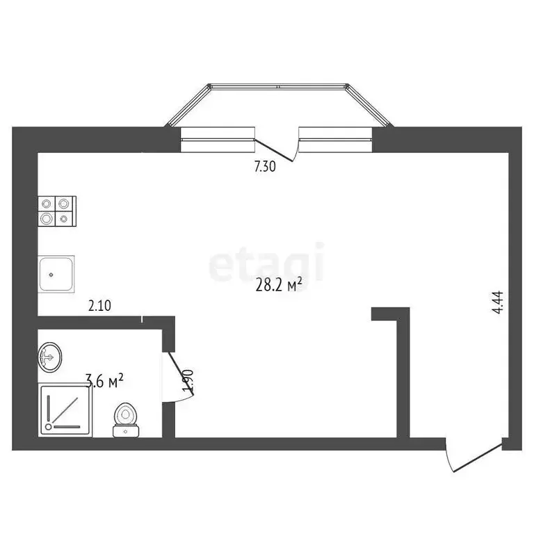 Квартира-студия: Севастополь, улица Челюскинцев, 49/4 (31.8 м) - Фото 0