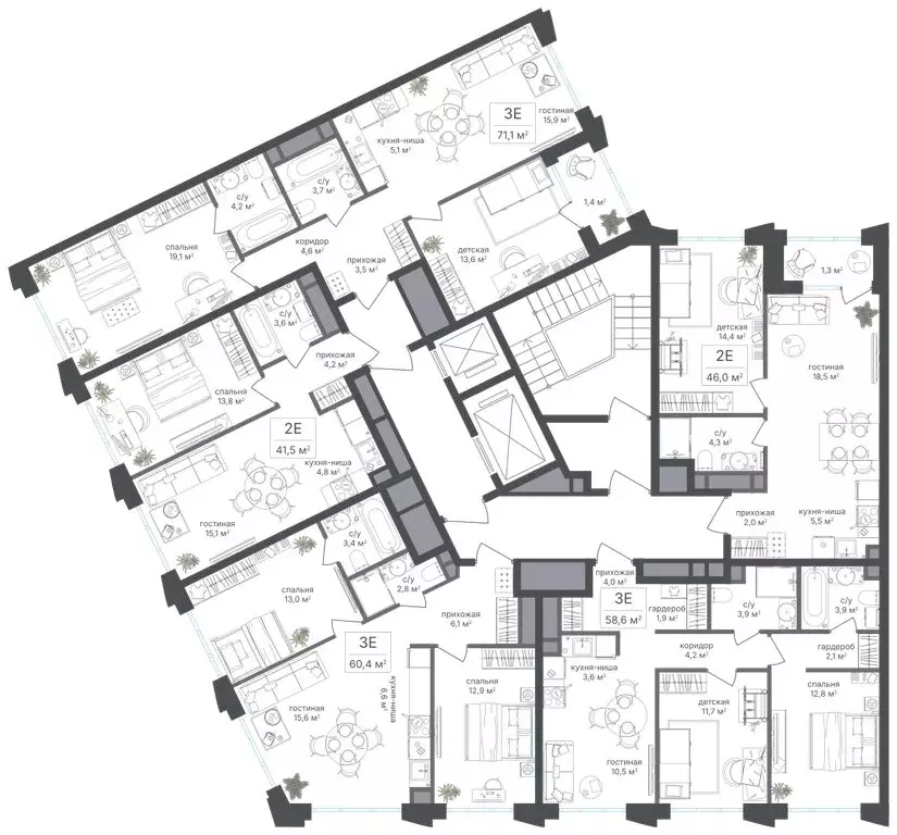 3-комнатная квартира: Москва, САО, Головинский район, жилой комплекс ... - Фото 1
