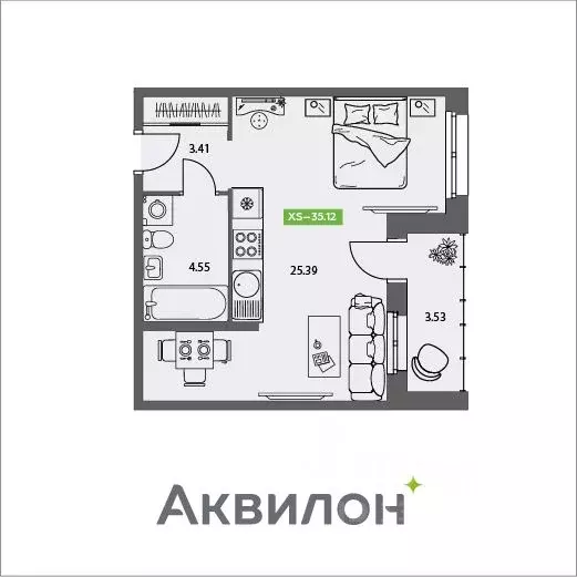 Студия Архангельская область, Северодвинск Аквилон Север жилой ... - Фото 0