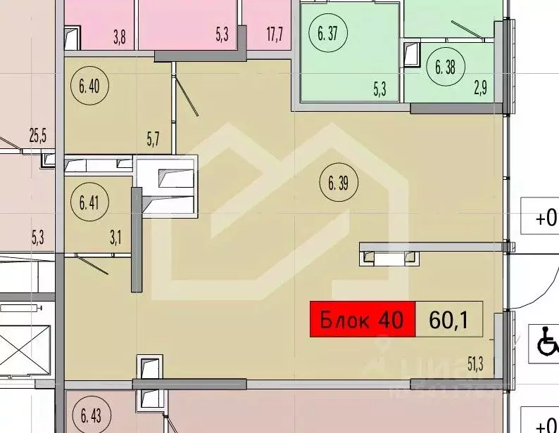 Помещение свободного назначения в Москва Союз жилой комплекс, к6 (60 ... - Фото 1