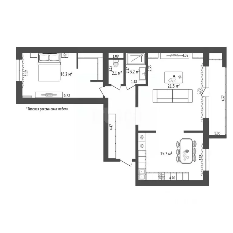 2-к кв. Тюменская область, Тюмень Таврическая ул., 9б (75.9 м) - Фото 1