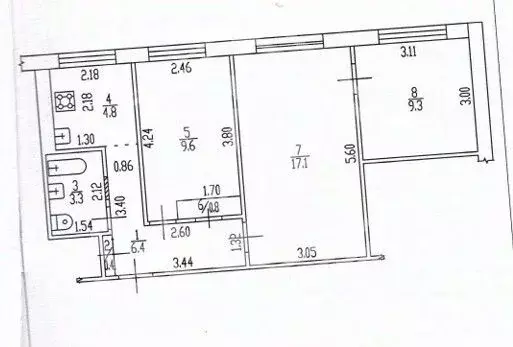 3-к кв. Алтайский край, Барнаул ул. Чеглецова, 18 (51.7 м) - Фото 2