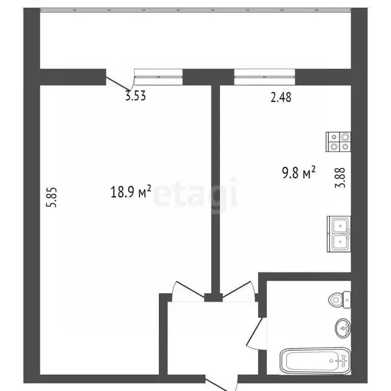 1-к кв. Москва Чертановская ул., 7К1 (36.5 м) - Фото 1