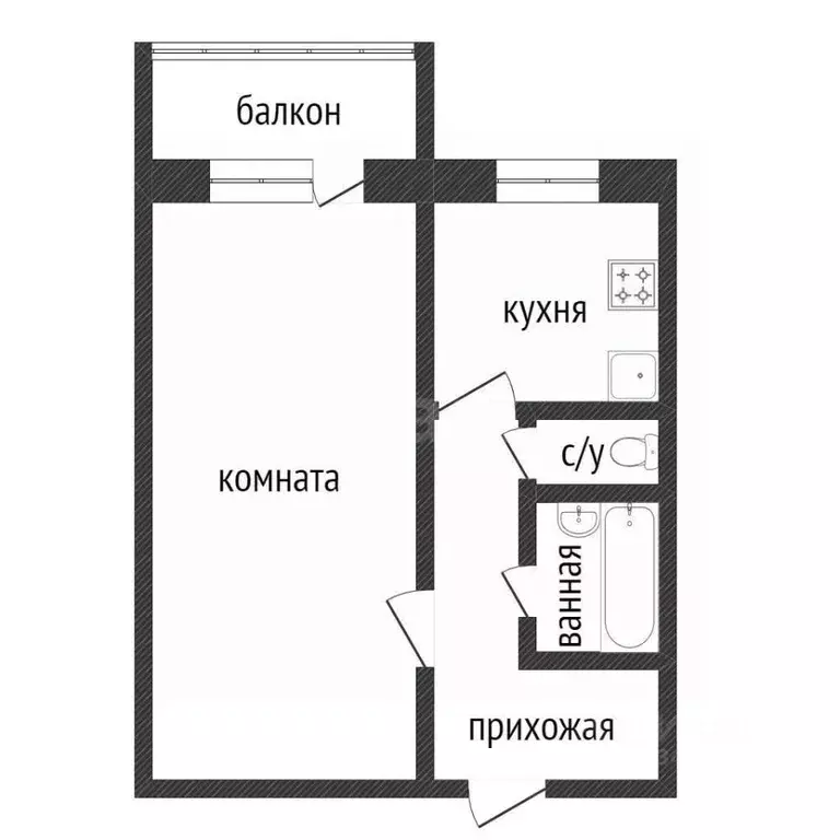 1-к кв. Курганская область, Курган Заозерный жилрайон, 6-й мкр, 1 ... - Фото 1