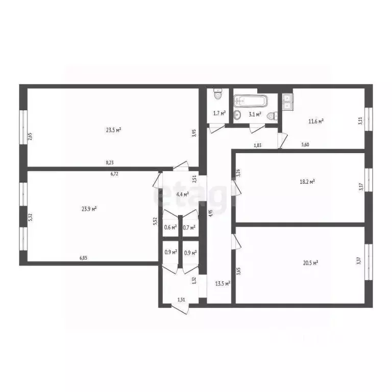 Комната Санкт-Петербург Кузнечный пер., 19-21 (24.0 м) - Фото 1