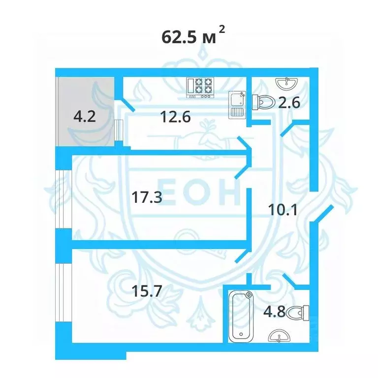 2-к кв. Санкт-Петербург Новолитовская ул., 10 (62.5 м) - Фото 1