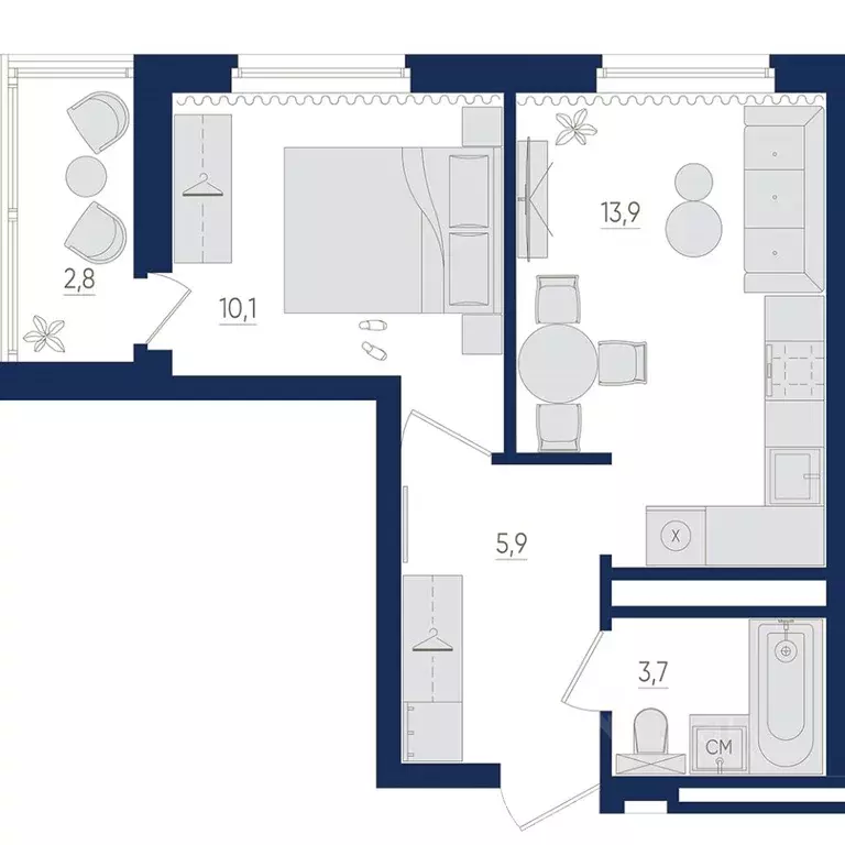 1-к кв. Башкортостан, Уфа бул. Яркий (34.3 м) - Фото 0