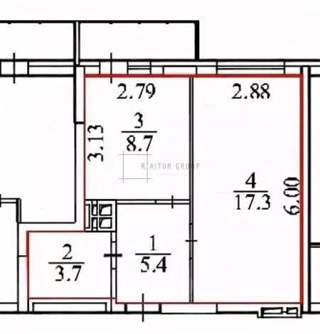1-к кв. Новосибирская область, Новосибирск ул. Бородина, 54 (35.1 м) - Фото 2