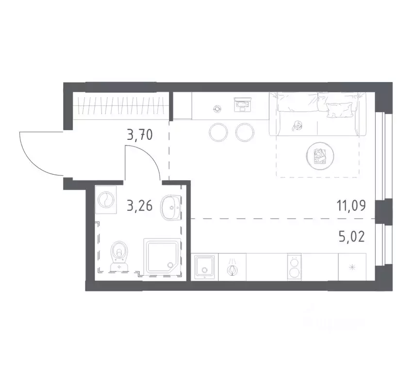 Студия Башкортостан, Уфа Дема жилрайон, Новая Дема жилой комплекс, ... - Фото 1