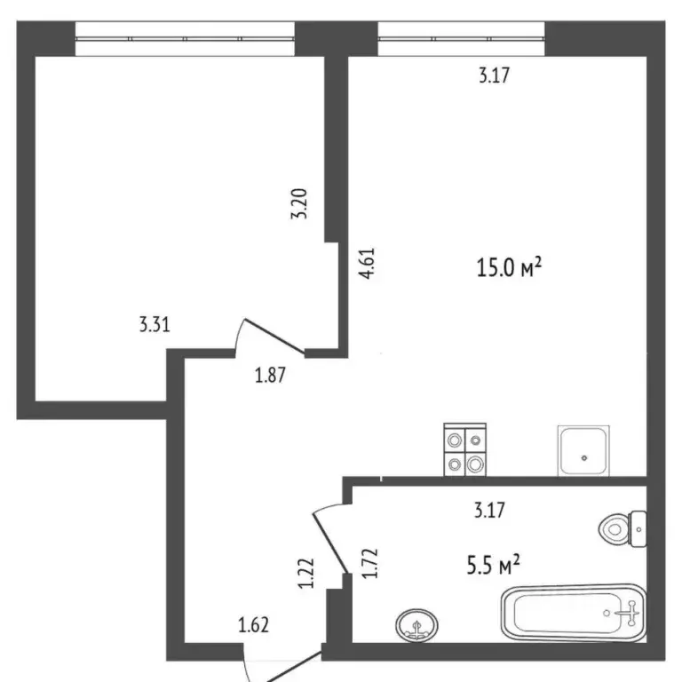 1-к кв. Тюменская область, Тюмень ул. Тимирязева, 8к1 (36.8 м) - Фото 2