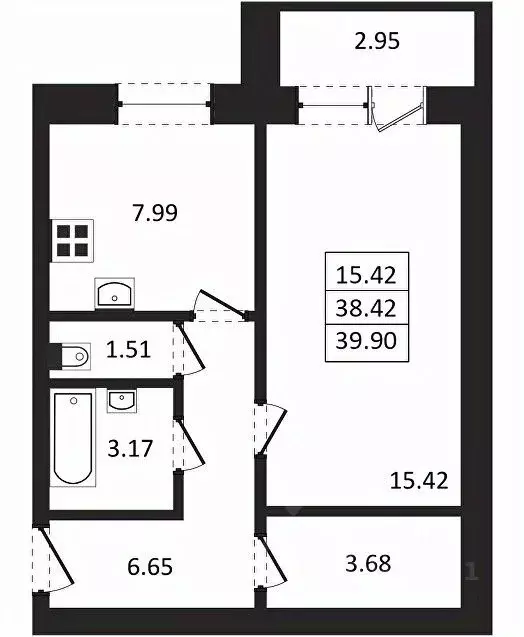 1-к кв. Татарстан, Лаишевский район, с. Сокуры ул. Березовая, 3 (40.59 ... - Фото 1