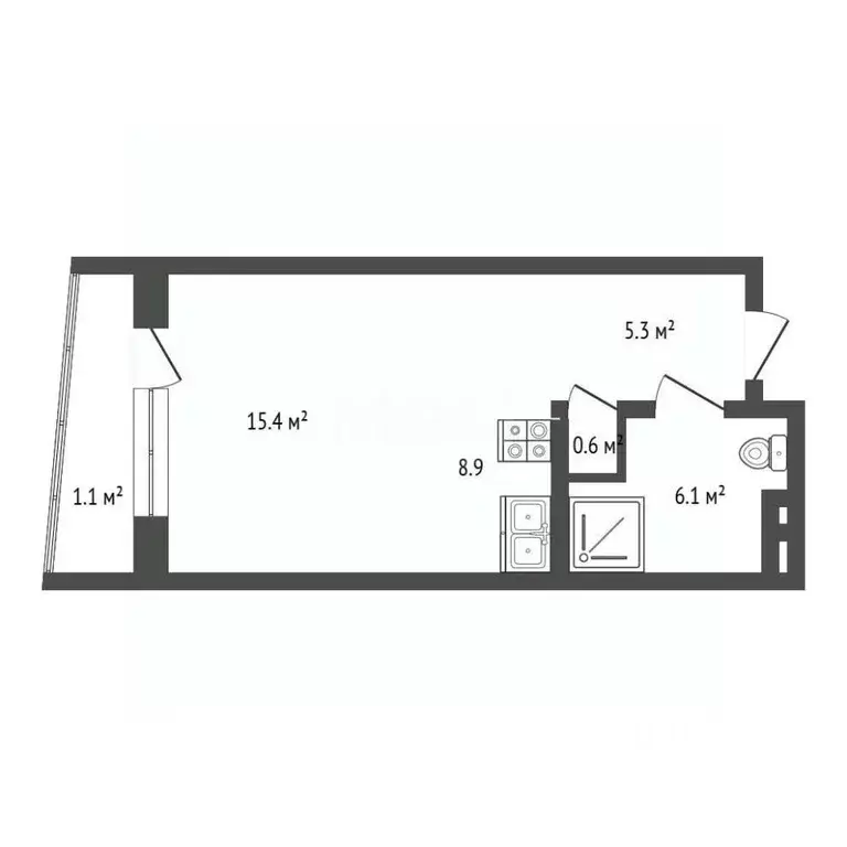 Студия Москва Полковая ул., 1к1 (37.7 м) - Фото 1