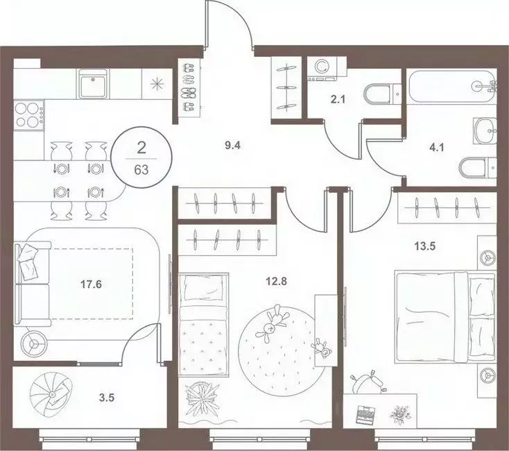2-к кв. Пензенская область, Пенза Арбеково жилрайон, Дальнее Арбеково ... - Фото 1
