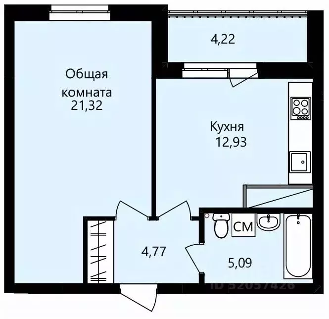 1-к кв. Мордовия, Саранск ул. Юрия Святкина, 14 (46.22 м) - Фото 0