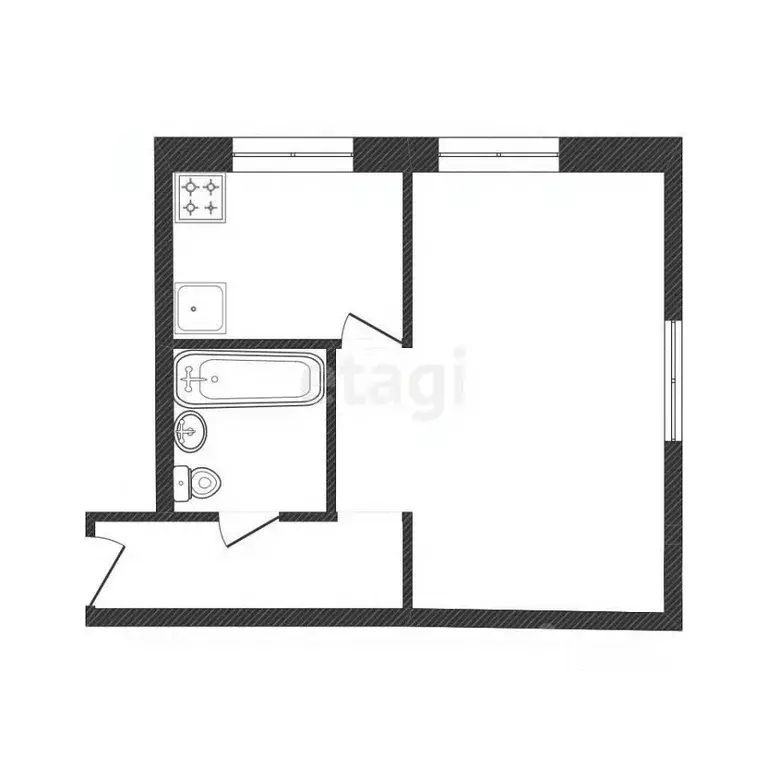 1-к кв. Белгородская область, Белгород Преображенская ул., 85 (31.6 м) - Фото 2